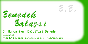 benedek balazsi business card